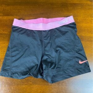 Nike Women's Black and Pink Shorts